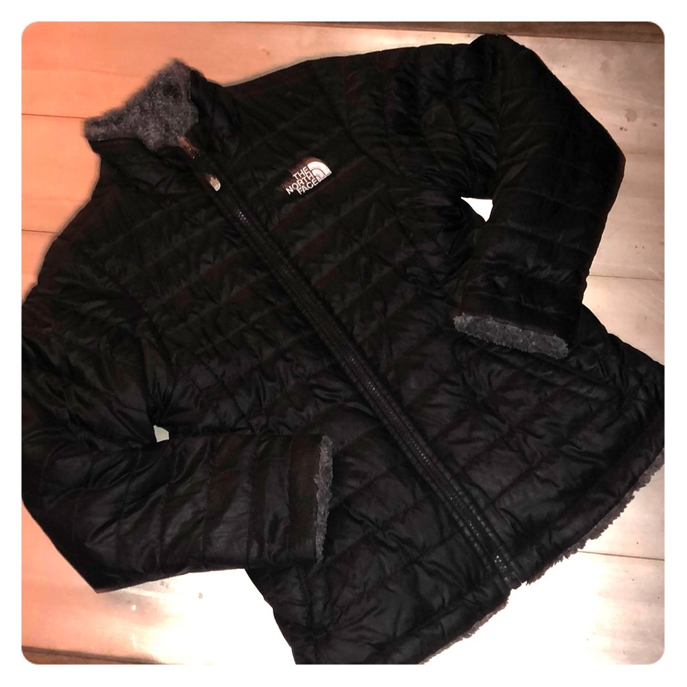 GIRLS’ BLACK REVERSIBLE MOSSBUD SWIRL JACKET